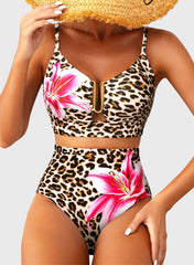 Sunnylia - 2026 Summer Two Piece Bikini Set U-Wire Cutout High Waisted Swimsuit-Black