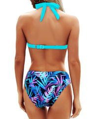 Sunnylia - Women Two Piece Bathing Suits Push Up Bikini Set Halter Swimsuit Vintage Swimwear