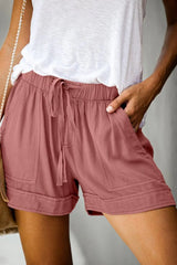 Sunnylia - Womens Drawstring Shorts Summer Elastic Waist Casual Lightweight with Pockets
