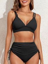 Sunnylia - Women's Bikini Sets Two Piece Swimsuit V Neck High Waisted Ruched Tummy Control Bathing Suit