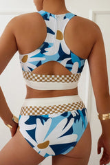 Sunnylia - Black Colorblock Cut Back Bikini Set