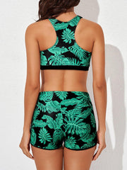 Sunnylia - Womens Athletic 3 Piece Tankini Swimsuits with Shorts Swim Tank Tops