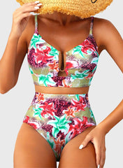 Sunnylia - 2026 Summer Two Piece Bikini Set U-Wire Cutout High Waisted Swimsuit-Black