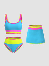 Sunnylia - Womens Tummy Control 3 Piece Swimsuit with Skirt High Waisted Bikini