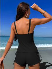 Sunnylia - Women's Modest Tankini Swimsuits Tummy Control 2 Piece Bathing Suit with Shorts