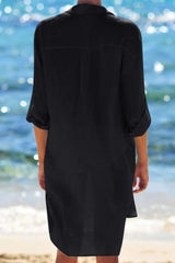 Sunnylia - Navy Pocket Long Sleeve Cover Up