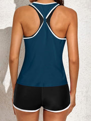 Sunnylia - Womens Athletic 3 Piece Tankini Swimsuits with Shorts Swim Tank Tops