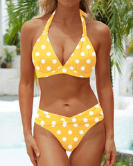Sunnylia - Women Two Piece Bathing Suits Push Up Bikini Set Halter Swimsuit Vintage Swimwear