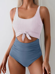Sunnylia - Women's One Piece Swimsuit Tummy Control Slimming Bathing Suit Cutout Tie Knot Swimwear