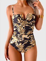 Sunnylia - Women's Push Up Wrap Front Swimsuit One Piece Tummy Control Bathing Suits Bandeau Support Slimming Swimwear