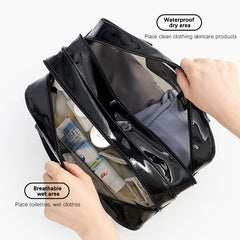 Sunnylia - New Portable Waterproof Large Capacity Wet And Dry Separation Toiletry Makeup Storage And Awimming Bag