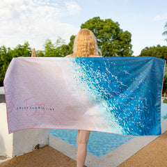Sunnylia - Double Sided Velvet Beach Towel For Seaside Swimming Quick Drying Bath Towel