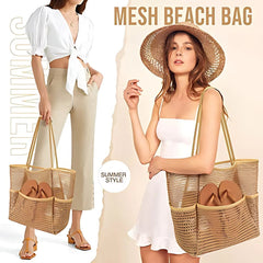 Sunnylia - Women's Swimming Beach Bag Portable One Shoulder Storage Bag Crossbody Bag Versatile Mesh Bag