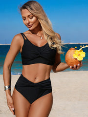 Sunnylia - Women’s High Waisted Tummy Control Bikini Sets Full Coverage Bathing Suit
