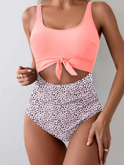 Sunnylia - Women's One Piece Swimsuit Tummy Control Slimming Bathing Suit Cutout Tie Knot Swimwear