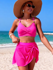 Sunnylia - Women's High Waisted Bikini Set Gold Metal Two Piece Swimsuits Tummy Control Tie Knot 2026 Bathing Suits