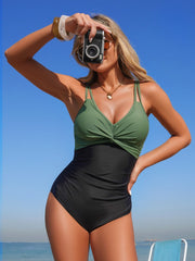 Sunnylia - Women's One Piece Swimsuit Sexy Twist Front Tummy Control Bathing Suit