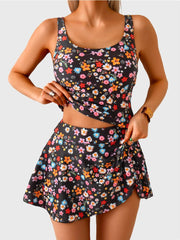 Sunnylia - Tankini Swimsuit for Women Tummy Control Two Piece Bathing Suit High Waisted Tank Top with Swim Skirt